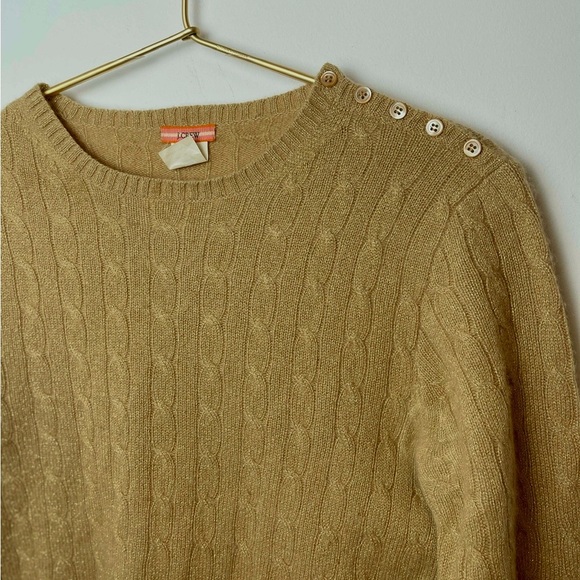 Vintage J. Crew Gold Sparkle Cable Knit Sweater 2000s small - Picture 4 of 10